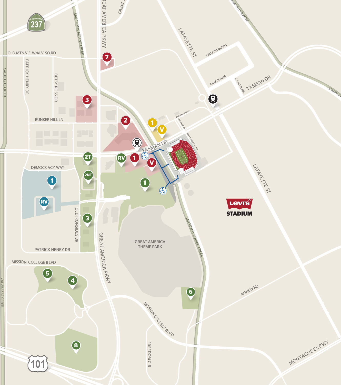Parking Lot Maps - Levi's® Stadium1330 x 1502