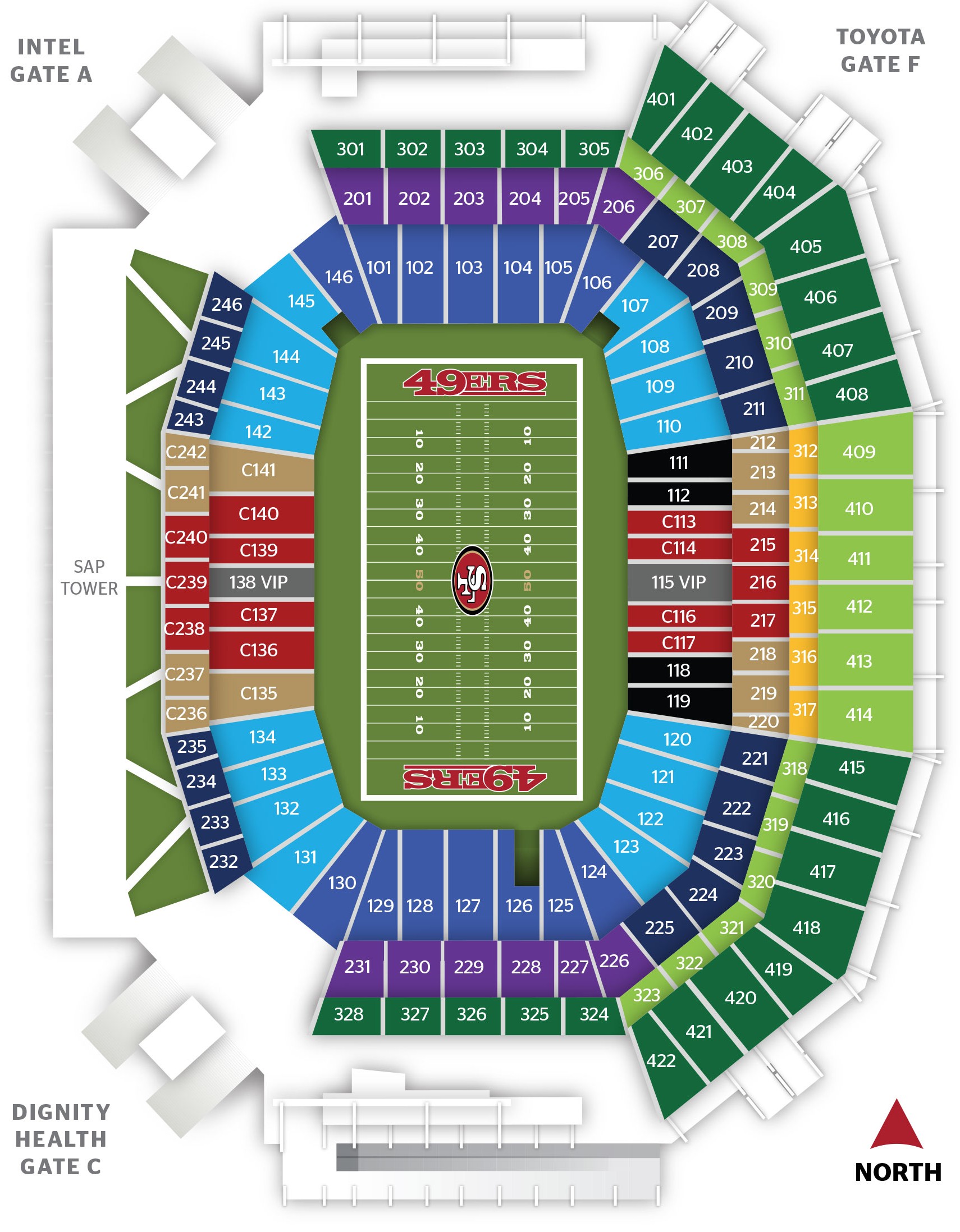 2015 49ers Stadium Map