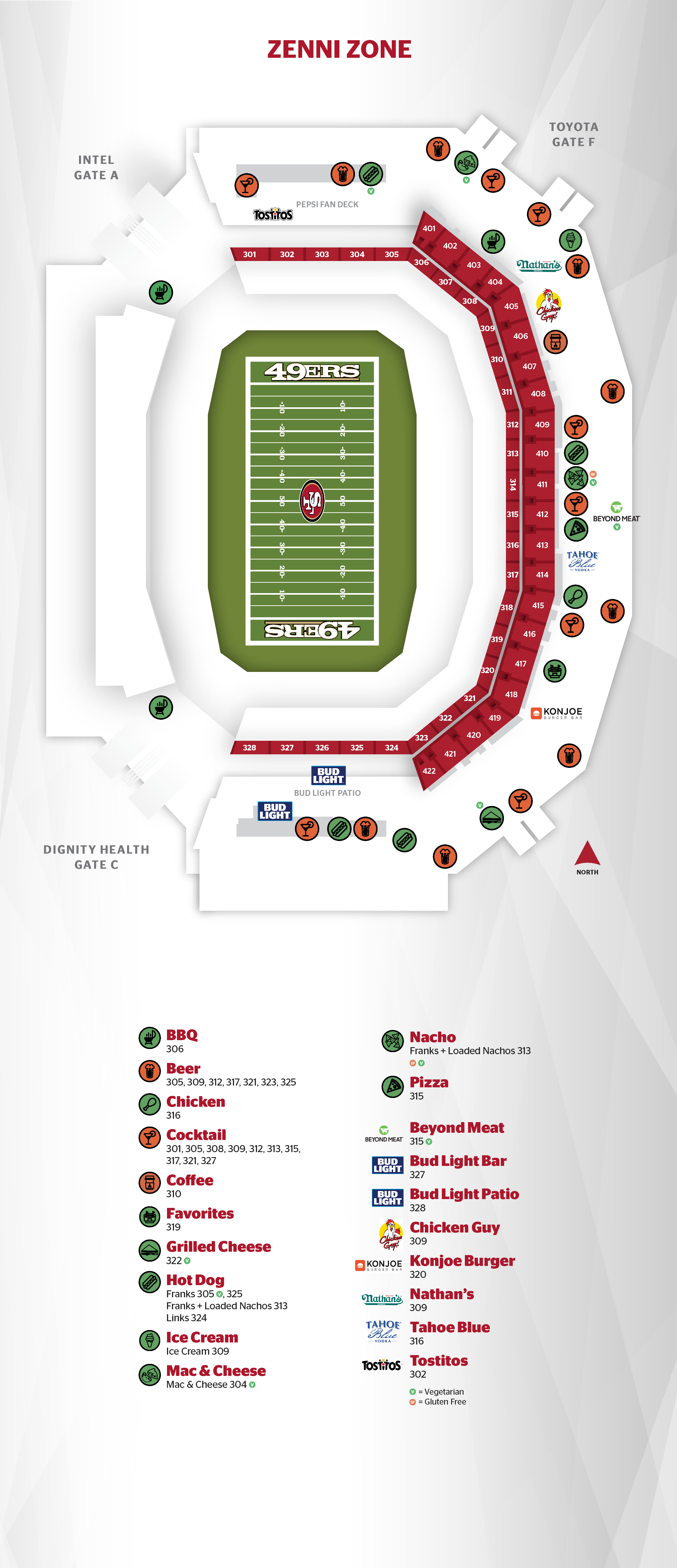 49ers Levi S Stadium Seating Chart