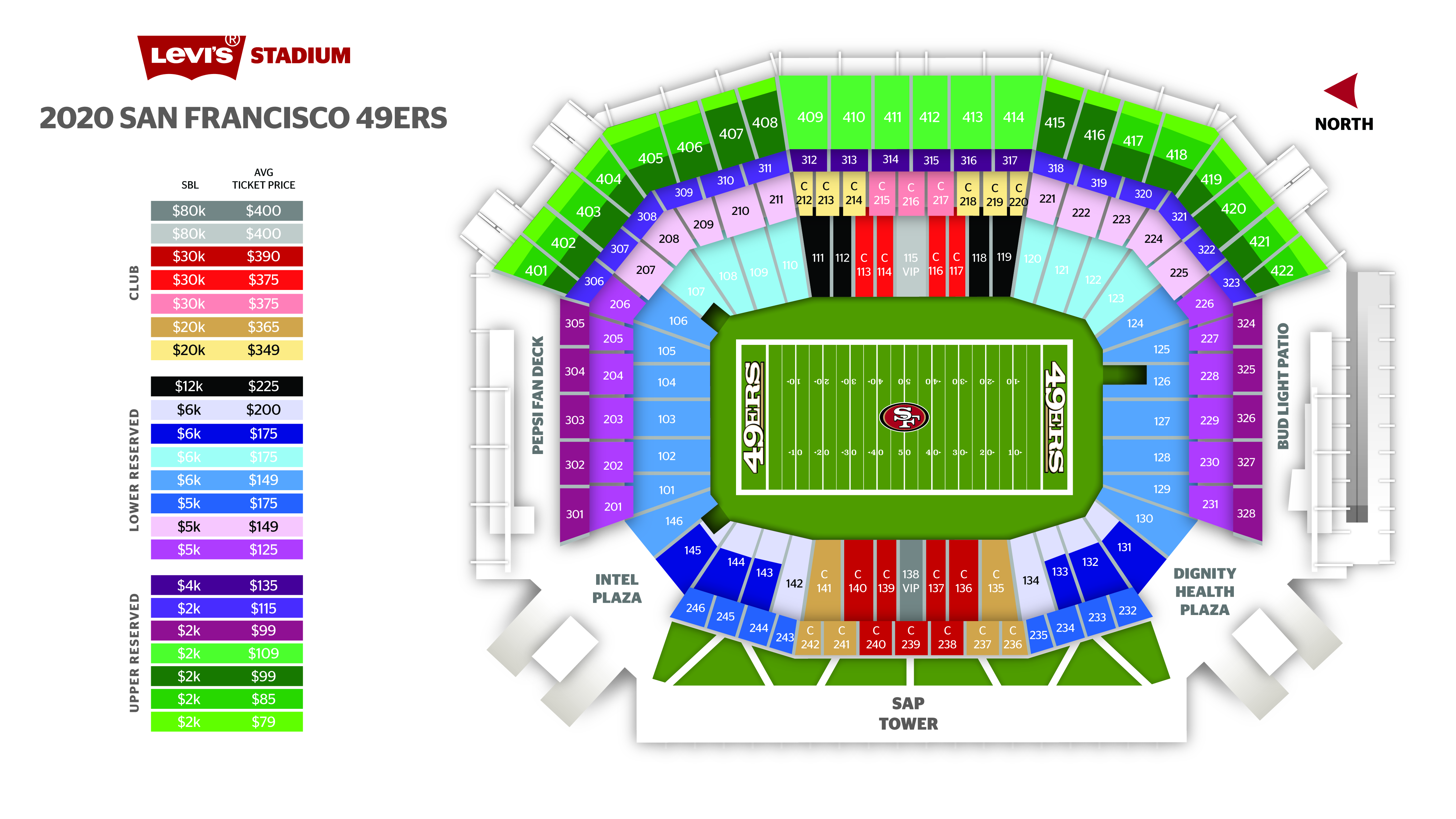 New 49er Stadium Seating Chart