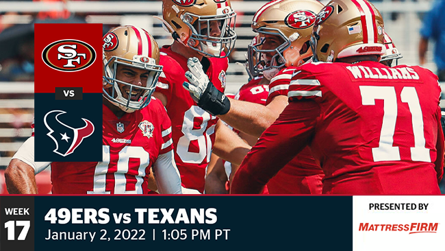 what channel is niners vs texans