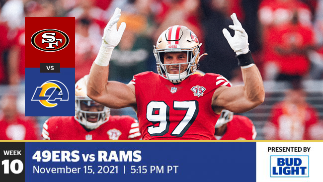 how to watch the 49ers rams game