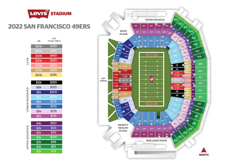 Levi's® Stadium Seating Map Levi's® Stadium