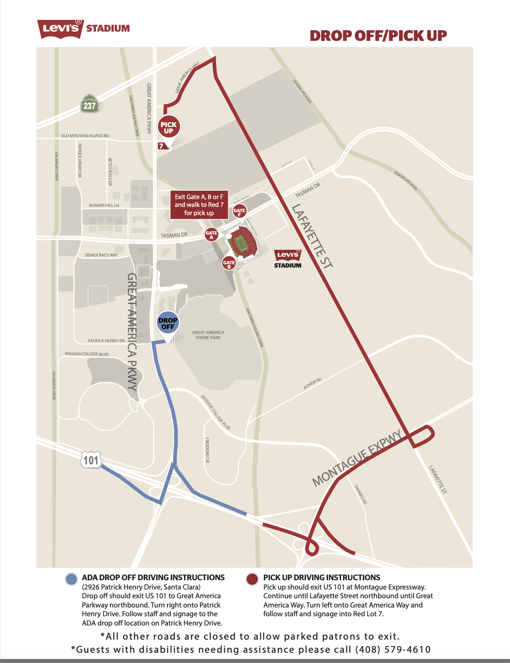 Introducir 54+ imagen levi’s stadium drop off