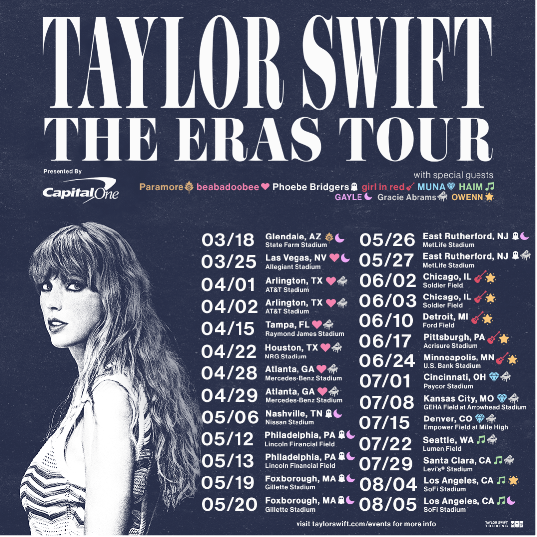 TAYLOR SWIFT THE ERAS TOUR U S DATES ANNOUNCED PRESENTED BY CAPITAL ONE INBV News