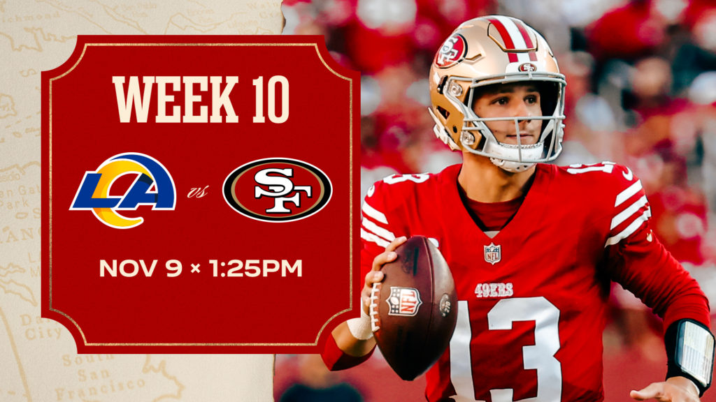 San Francisco 49ers will host the Los Angeles Rams at Levi’s Stadium